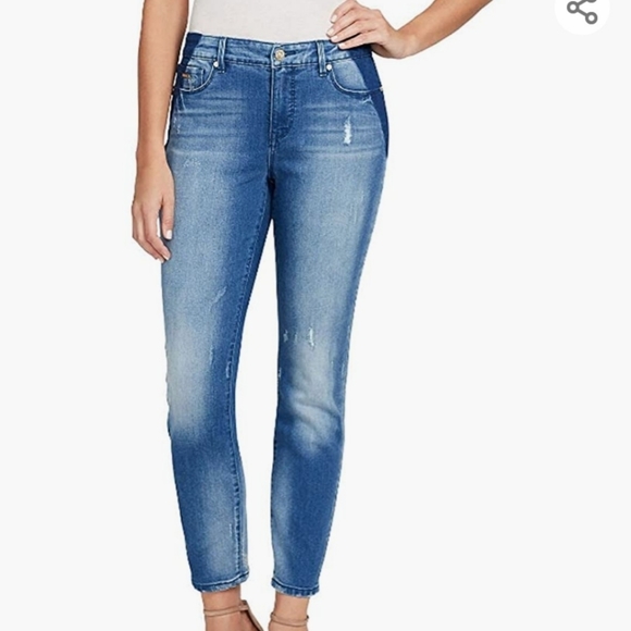 Nine West Denim - Nine West Gramercy Skinny Ankle Faded Jeans 10